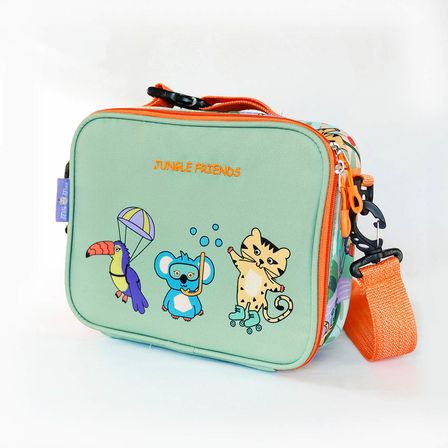 Milk&Moo Çocuk Sırt Çantası, Kalem Kutusu, Beslenme Çantası 3'lü Set Jungle Friends