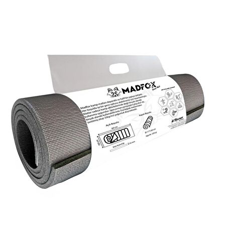 Madfox Skyline Hike Insulated Foam Kamp Matı [ Gri/Gri | 180*60cm-10mm | XPE-35 ]