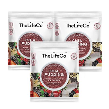 TheLifeCo Chia Pudding 57 gr (glutensiz, vegan) x 3 Adet