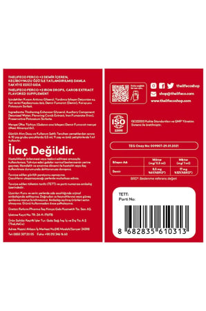TheLifecO Ferco +2 Değerlikli Demir Damlası 30 ml