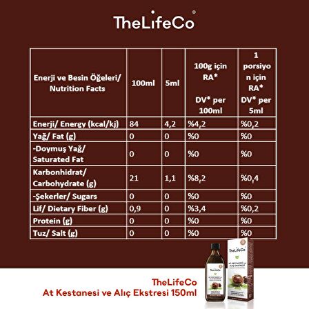 TheLifeCo At Kestanesi & Alıç Ekstraktı 150 ml