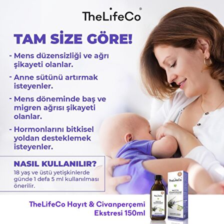 TheLifeCo Hayıt & Civanperçemi Ekstraktı 150 ml