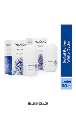 TheLifeCo %100 Doğal Roll-on Deodorant White Cedar(Men) 60ml x2