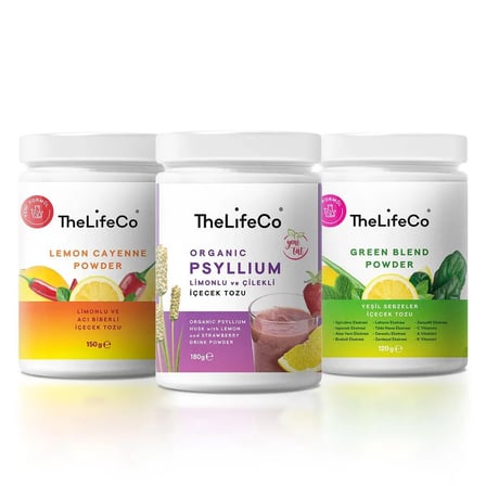 TheLifeCo Fit – Aylık Paket (Lemon Cayenne + Green Blend + Psyllium)
