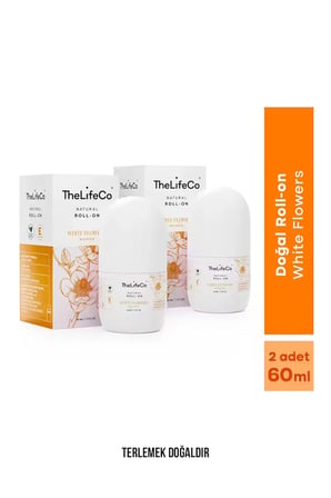 TheLifeCo %100  Doğal Roll-on Deodorant White Flowers(Woman) 60ml x2