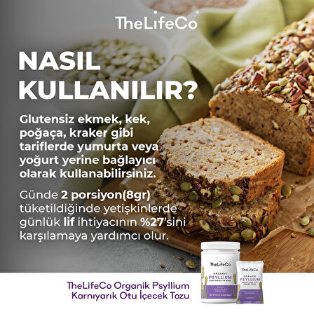 TheLifeCo Organik Psyllium - Karnıyarık Otu 4g x 7 Adet 