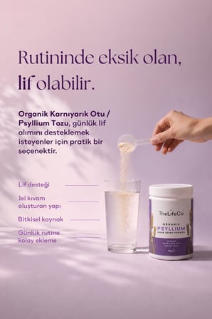 TheLifeCo Organik Psyllium İçecek Tozu 180 Gr