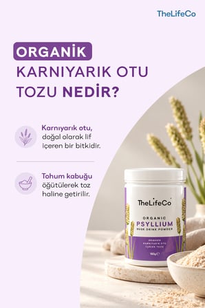 TheLifeCo Organik Psyllium İçecek Tozu 180 Gr