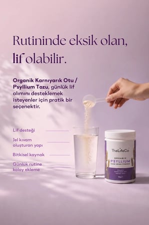 TheLifeCo Organik Psyllium İçecek Tozu 180 Gr