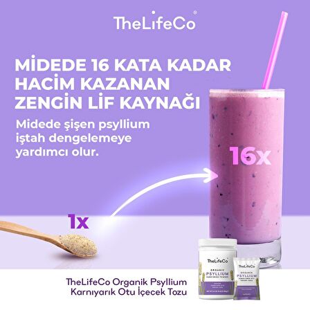 TheLifeCo Organik Psyllium İçecek Tozu 180 Gr