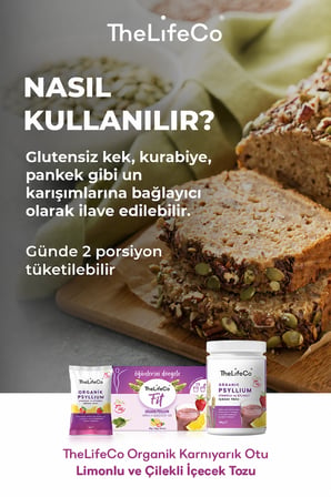 TheLifeCo Organik Psyllium Limonlu ve Çilekli İçecek Tozu 180g