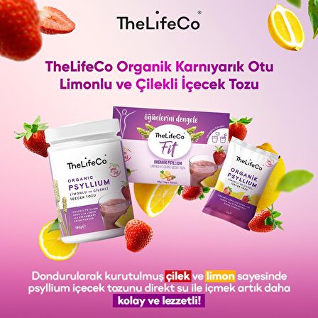 TheLifeCo Organik Karnıyarık Otu Limonlu ve Çilekli İçecek Tozu 6 gr x 7 Adet