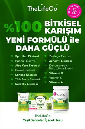 TheLifeCo Green Blend Powder 15li Kutu (4g x 15 ad)