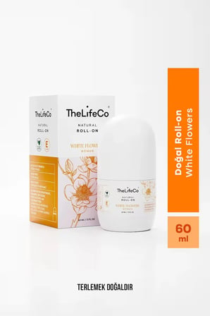 TheLifeCo %100 Natural Roll-on Deodorant White Flowers 60 ml