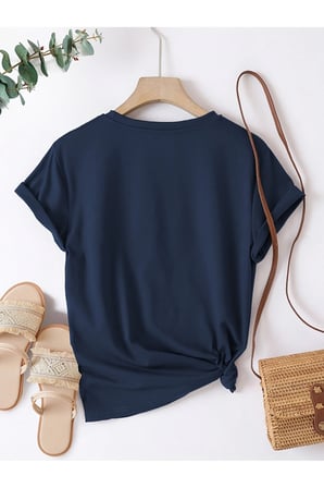 Unisex Renkli Balıklar Baskılı Tasarım Tshirt