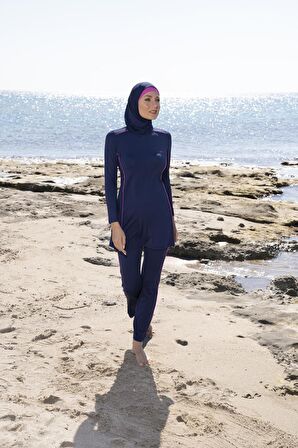 Estiva Kadın Tam Kapalı Pantolonlu Biyeli Tesettür Mayo