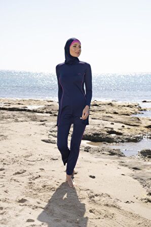 Estiva Kadın Tam Kapalı Pantolonlu Biyeli Tesettür Mayo