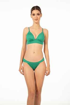 Estiva Bantlı İp Askılı Kaplı Bikini Takımı - Yeşil