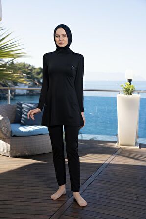 Estiva Kadın Tam Kapalı Düz Tesettür Mayo