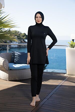 Estiva Kadın Tam Kapalı Düz Tesettür Mayo