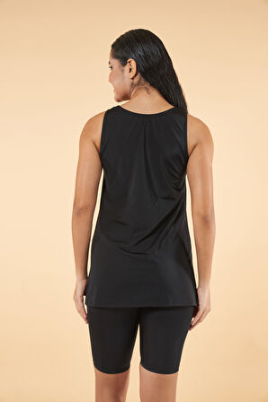 Estiva Düz Renkli Battal Beden Taytkini - Siyah