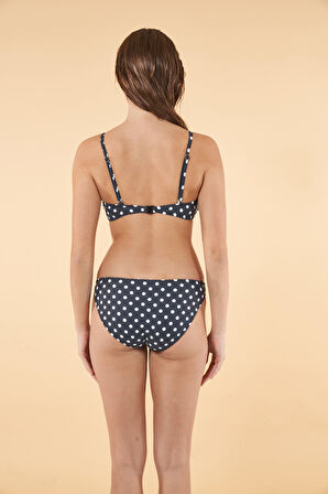 Estiva Tokalı  Puantiyeli Straplez Bikini Takımı - Lacivert