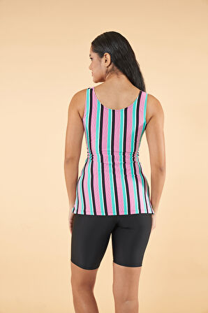 Estiva Çizgi Desenli Taytkini - Siyah