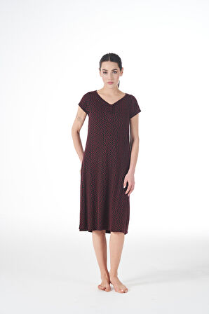 Kadın Yazlık Desenli Kısa Kollu Lycra Viskon Günlük Elbise