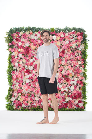 Erkek Yazlık Cool Baskılı Kısa Kollu Şortlu Penye Pijama Takımı