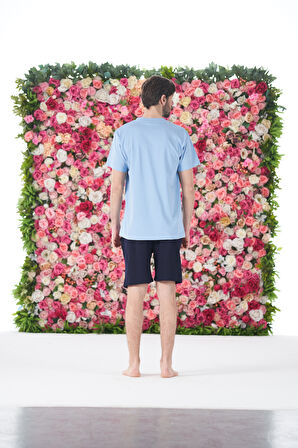 Erkek Yazlık KLYN Baskılı Kısa Kollu Şortlu Penye Pijama Takımı