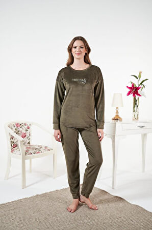 Kadın Kışlık Kadife Pijama Takımı