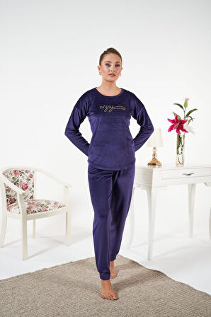 Kadın Kışlık Kadife Pijama Takımı