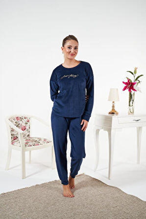 Kadın Kışlık Kadife Pijama Takımı