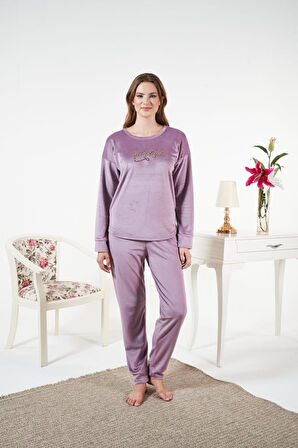 Kadın Kışlık Kadife Pijama Takımı