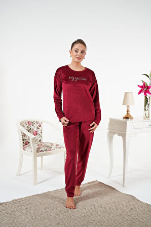 Kadın Kışlık Kadife Pijama Takımı