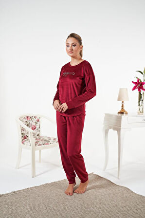 Kadın Kışlık Kadife Pijama Takımı