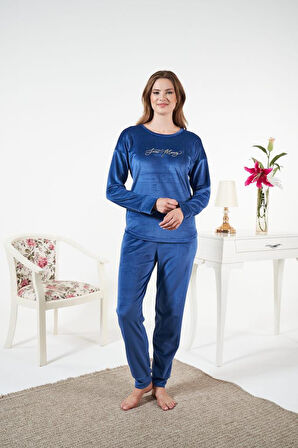 Kadın Kışlık Kadife Pijama Takımı