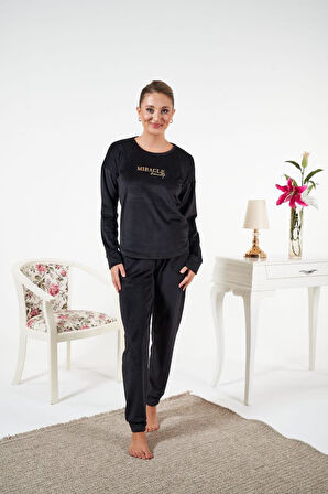 Kadın Kışlık Kadife Pijama Takımı