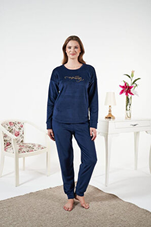 Kadın Kışlık Kadife Pijama Takımı