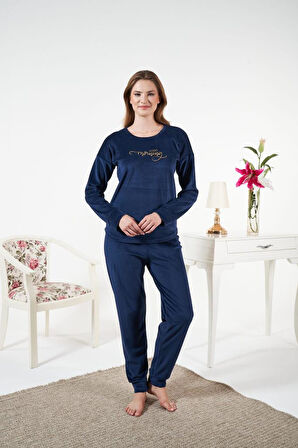 Kadın Kışlık Kadife Pijama Takımı