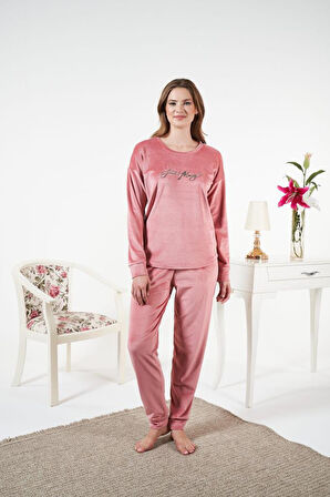 Kadın Kışlık Kadife Pijama Takımı