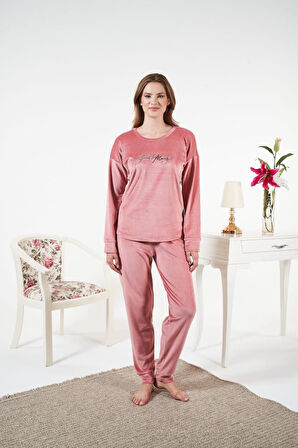 Kadın Kışlık Kadife Pijama Takımı