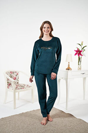 Kadın Kışlık Kadife Pijama Takımı