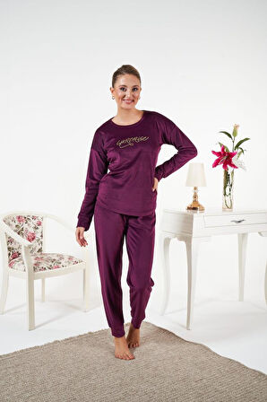 Kadın Kışlık Kadife Pijama Takımı
