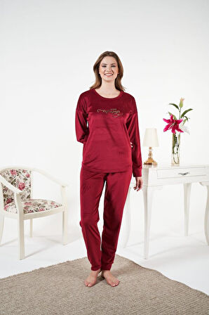Kadın Kışlık Kadife Pijama Takımı