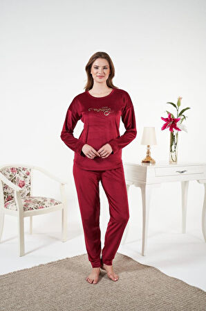 Kadın Kışlık Kadife Pijama Takımı
