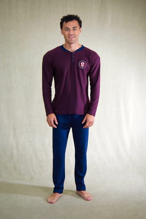 Estiva Erkek Nakışlı Patlı İnterlok Şardonlu Pijama Takımı