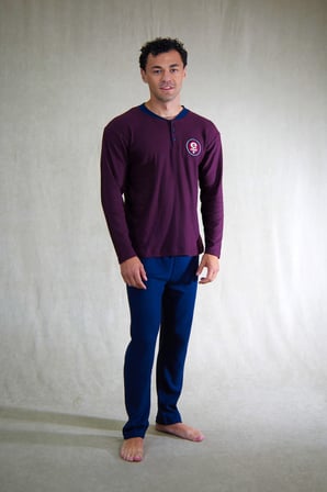 Estiva Erkek Nakışlı Patlı İnterlok Şardonlu Pijama Takımı
