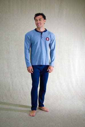 Estiva Erkek Nakışlı Patlı İnterlok Şardonlu Pijama Takımı
