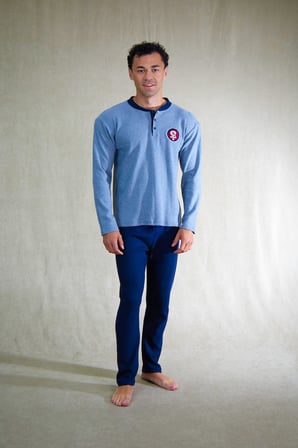 Estiva Erkek Nakışlı Patlı İnterlok Şardonlu Pijama Takımı